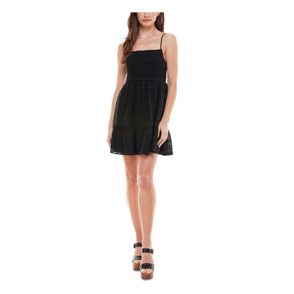 NWT CRYSTAL DOLLS Womens Short Dress Black Adjustable Straps Juniors XL